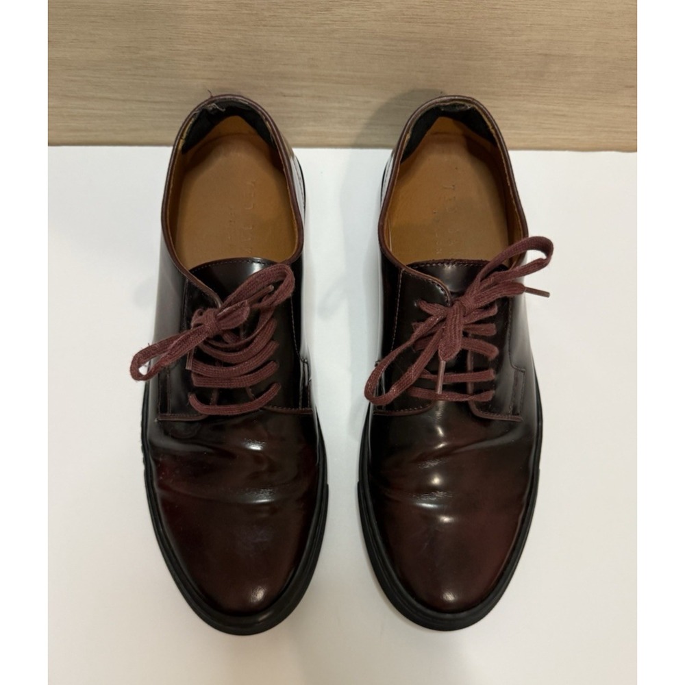 TED BAKER Men's Kanten Low-top Leather Derby Shoes Dark Red Size 9 - Picture 2 of 7